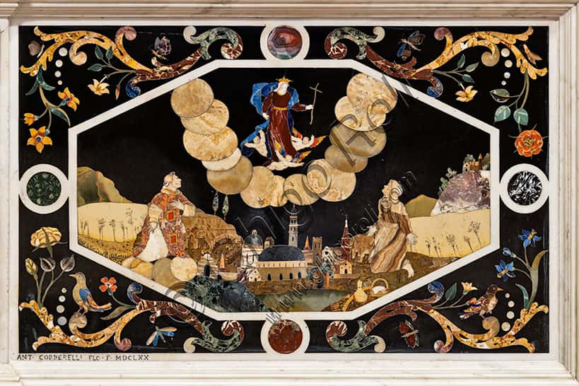 Main Altar of St. Corona Church in Vicenza: Marble Tabernacle and Inlaid Detail