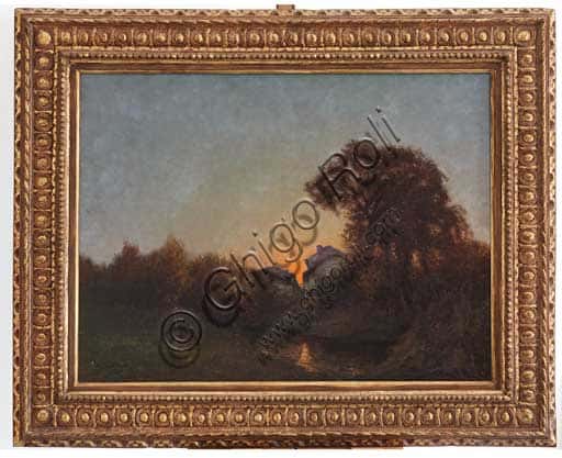 Paesaggio al Tramonto di Augusto Baracchi: Olio su Tela del Novecento