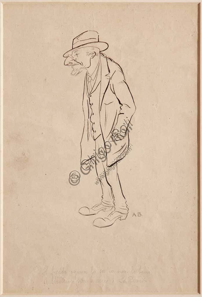 Portrait of Lawyer Nino Modena - Drawing by Augusto Baracchi (1905)