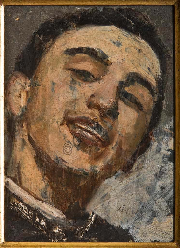 Autoritratto di Augusto Valli: Olio su Cartone della Collezione Assicoop Unipol