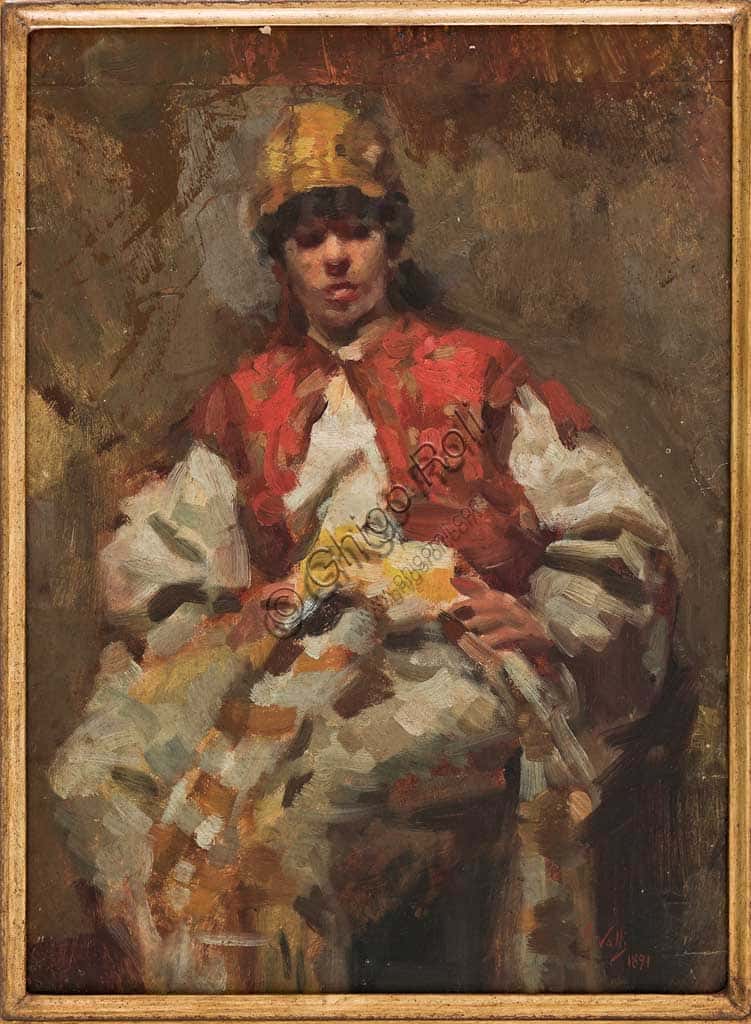 Augusto Valli: Figura Femminile, olio su carta dalla Collezione Assicoop Unipol