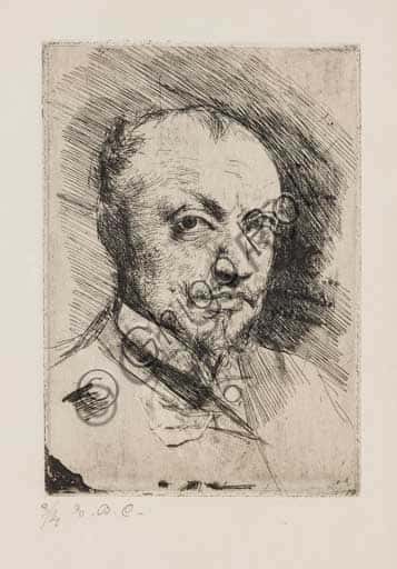 Autoritratto di Giovanni Boldini: Analisi dell'Incisione a Punta Secca