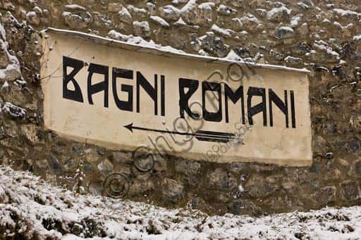 The Bagni Vecchi Thermal Baths in Bormio: The 'Roman Baths' Sign