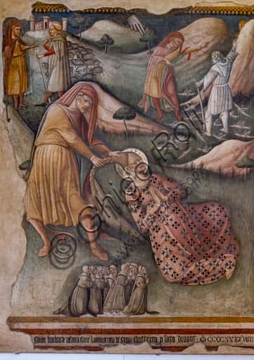 Affresco Staccato di Bartolomeo di Tommaso a Foligno: Madonna di Loreto e Santa Barbara