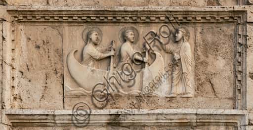 Chiesa di San Pietro Spoleto: Bassorilievo Vocazione di Pietro e Andrea