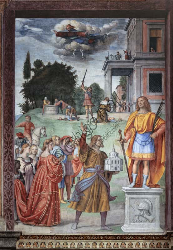 Bernardino Luini Fresco: St. Sigismund Offers the Church Model