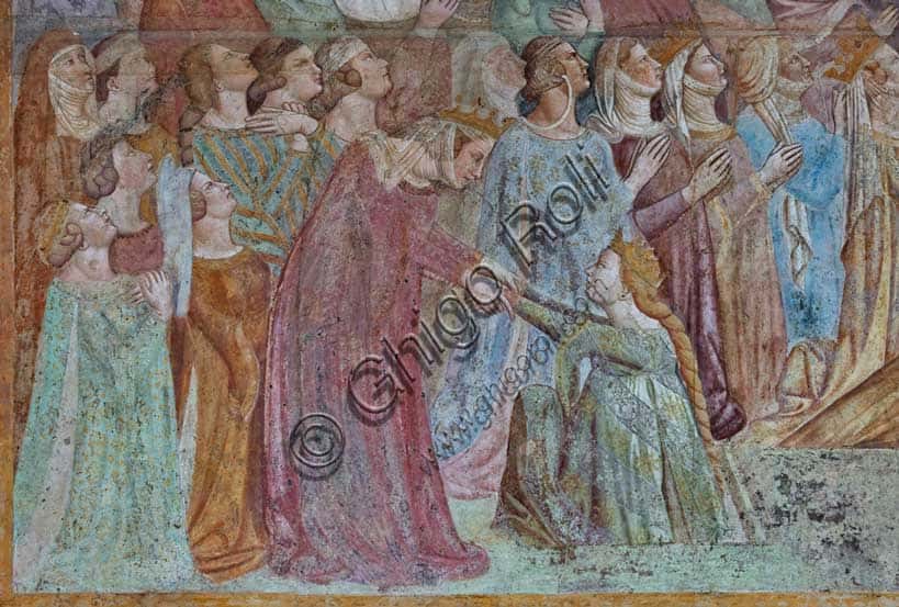 Affresco del Giudizio Universale di Buffalmacco: particolare con le giuste ed elette