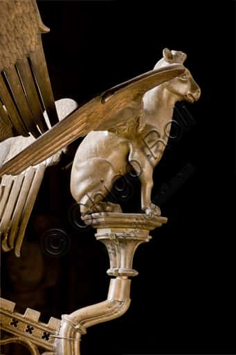 15th Century Candlestick with St. Luke Symbol in Genoa Cathedral