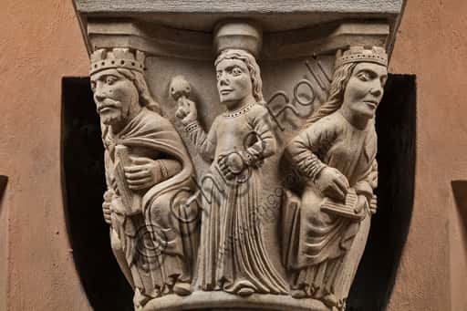 King David Capital in Modena's Ghirlandina Tower - Medieval Sculpture