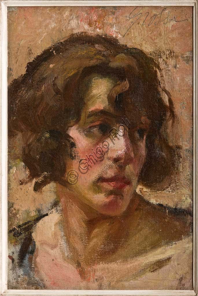 Volto di Ragazza di Carlo Grossi: Dipinto della Collezione Assicoop