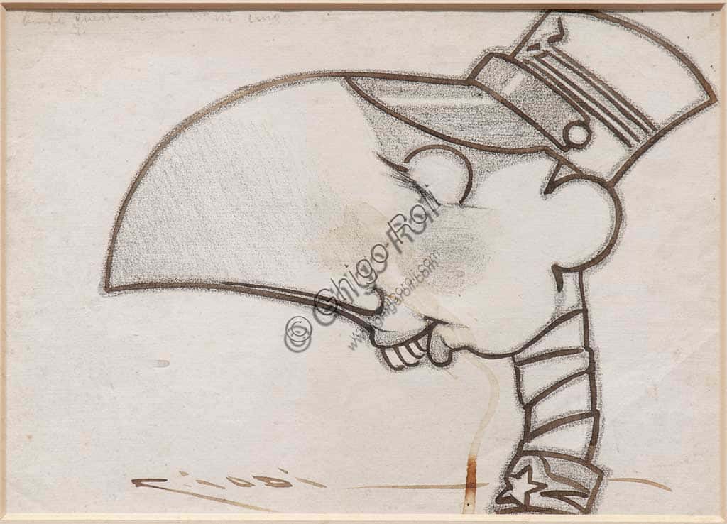 Soldier: Ink and Charcoal Drawing by Casimiro Jodi (1886-1948)