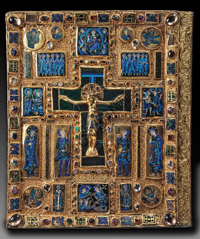 Gospel Book Cover with the Crucifixion of Christ, donated by Ariberto da Intimiano (11th c.)