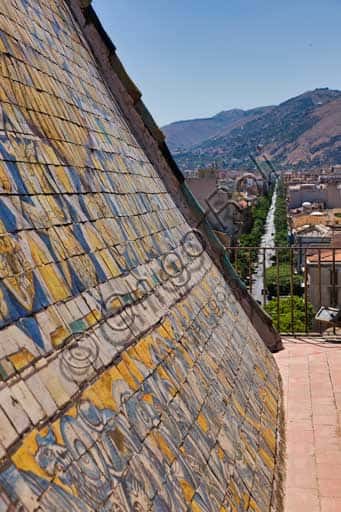 Majolica Tiled Pyramid Roof of Porta Nuova Tower, Palace of the Normans