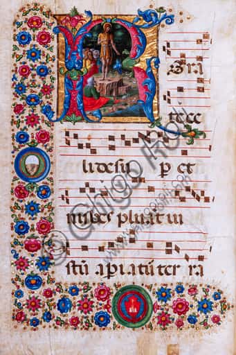 Miniatura del Codice 18.3: Predica di San Giovanni Battista di Girolamo da Cremona