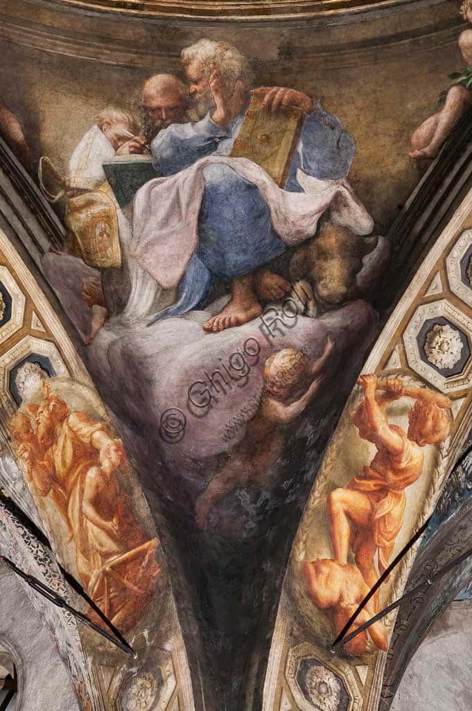 Correggio's Ascension of Christ: St. Matthew and St. Jerome Detail