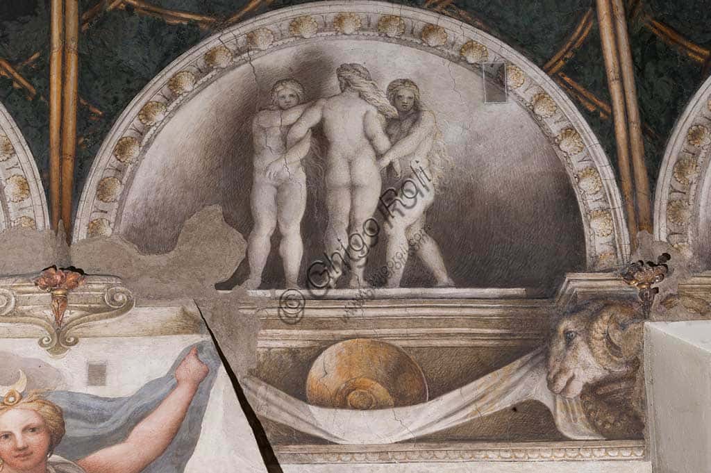 Correggio's The Three Graces: Monochrome Fresco in the Chamber of St Paul, Parma