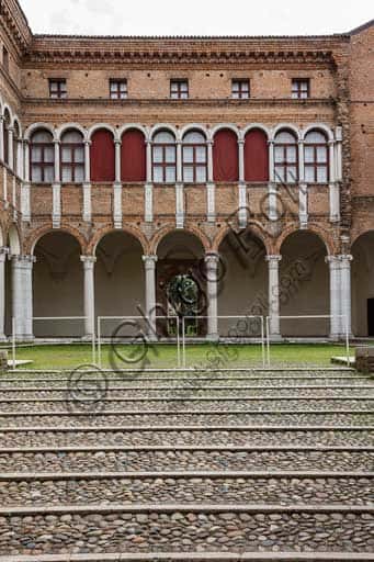 Courtyard of Palazzo Costabili in Ferrara: Renaissance Quadrature
