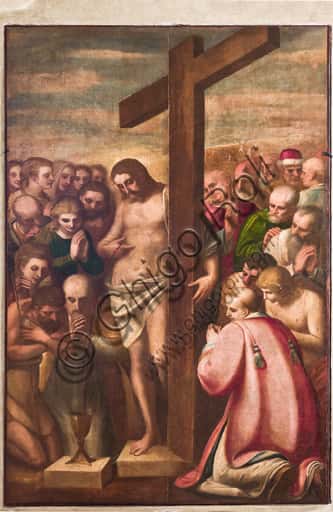 Eucharistic Christ Adored by Saints by Luca Cambiaso in Genoa Cathedral