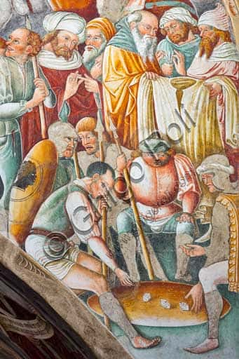Crucifixion of Christ: Italian Renaissance Fresco by Giacomo Borlone De Buschis