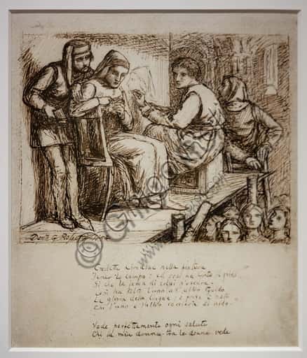 Rossetti's Study: Giotto Painting Dante's Portrait in Ink