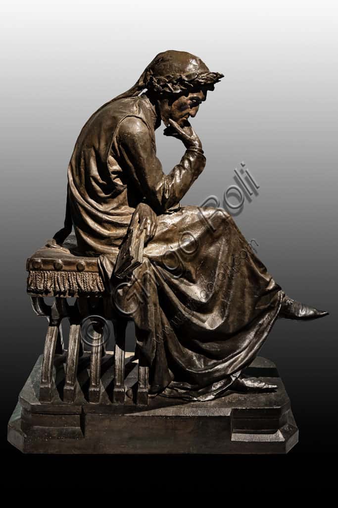 Dante in Meditation: Bronze Sculpture by Jerónimo Suñol y Pujol (1908)