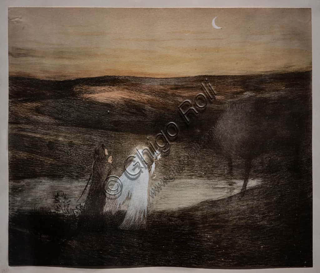 Dante Meeting Beatrice: Coloured Lithograph by Henri Jean Guillaume Martin (1898)