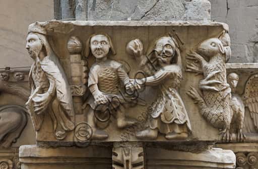 St. Gotthard Doorway Capital: The 'David' Sculpture in Genoa Cathedral