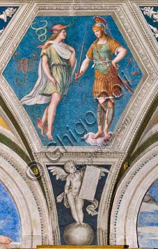 Fresco of Mars and Mercury by Peruzzi at Villa Farnesina, Rome