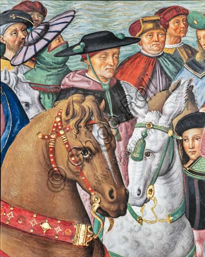 Affresco Pinturicchio: Enea Silvio al Concilio di Basilea, 1503-1508