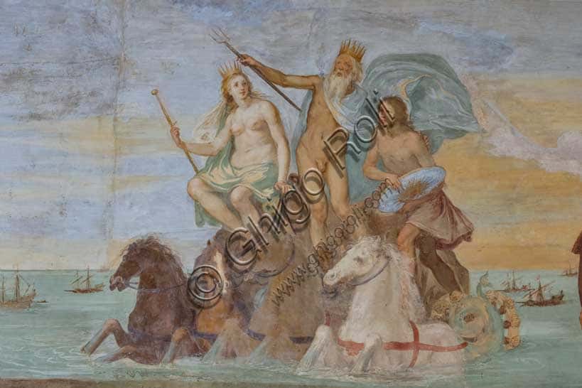 Affresco 'Predominio della Toscana sul mare' di Volterrano a Villa Petraia