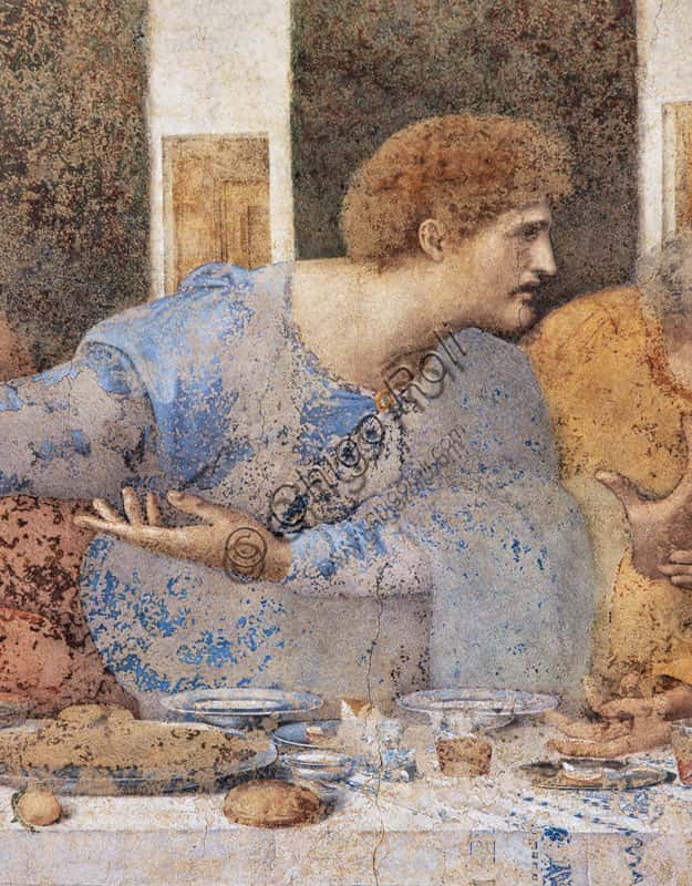 Detail of Matthew in Leonardo da Vinci's Last Supper in Milan