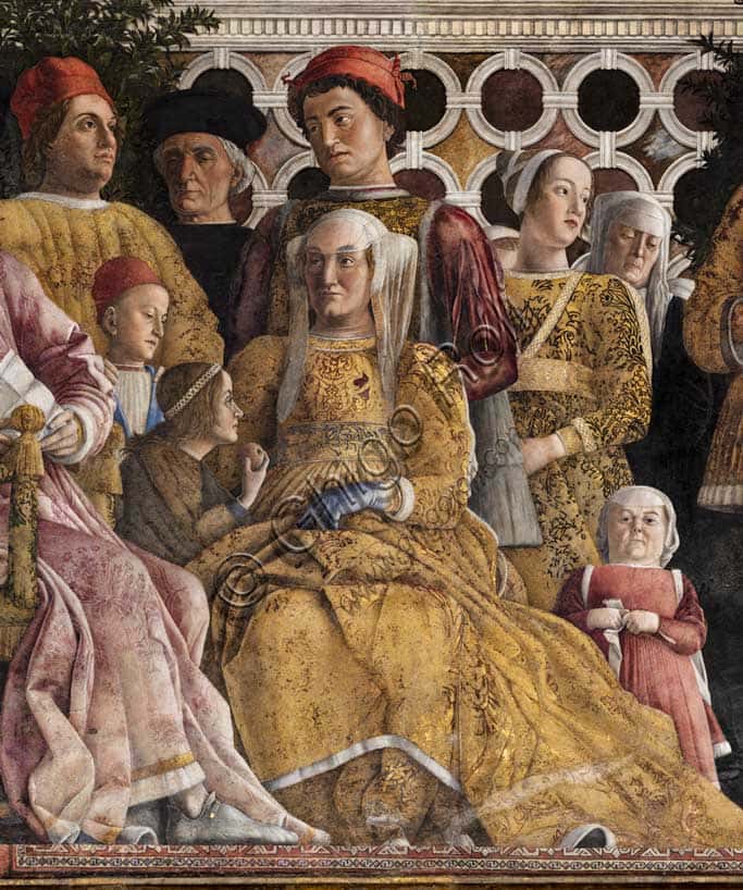 Bridal Chamber Mantua: detail with Gianfrancesco and Vittorino da Feltre