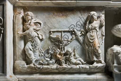 Fortitude and Justice by Niccolò Da Corte in the Cybo Chapel, Genoa Cathedral