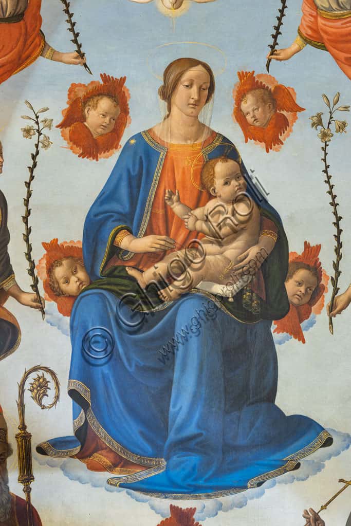 Dettaglio della Madonna con Bambino di Cosimo Rosselli (1498-1501)