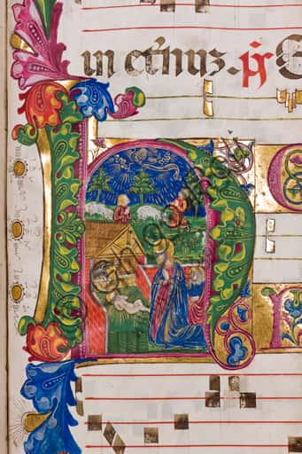Illuminated Nativity Miniature from the Genoese Antiphonary (1472-1482)