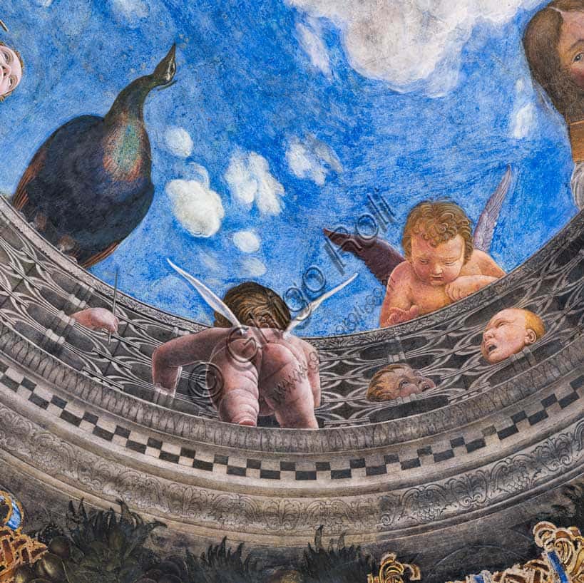 Oculus of the Camera degli Sposi: Putti and Peacock in Mantegna's Vault