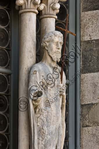 Statue of St. John the Baptist on the West Façade of Genoa Cathedral