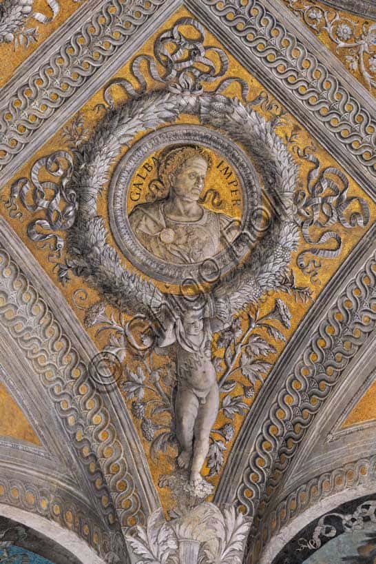 Camera Picta Vault: Garland with Portrait of Emperor Galba by Andrea Mantegna