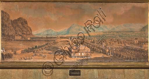 Dipinto Veduta Villa Favorita e Palazzina Cinese nel Palazzo dei Normanni