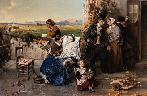 Al cader delle foglie di Domenico Induno: Analisi del Dipinto Autunnale