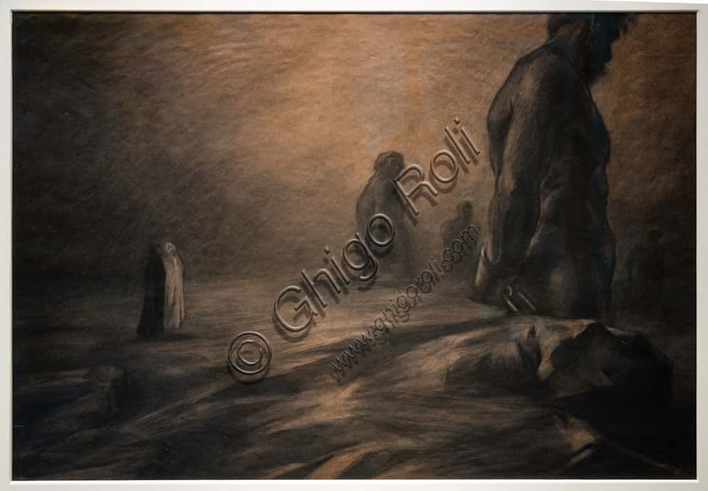 The Giants. Hell Canto XXXI by Duilio Cambellotti: Drawing Analysis