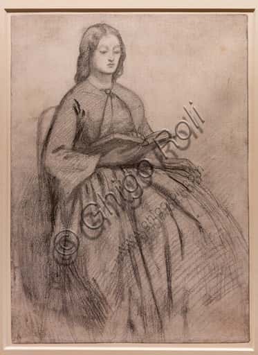 Elizabeth Siddal Sitting on a Chair: Dante Gabriel Rossetti's Portrait Drawing