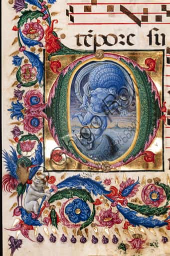 Eolo: Miniatura di Liberale da Verona nella Libreria Piccolomini