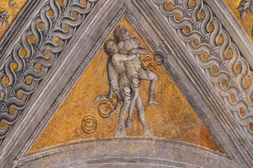 Mantegna's Camera Picta: Hercules and Antaeus Vault Detail