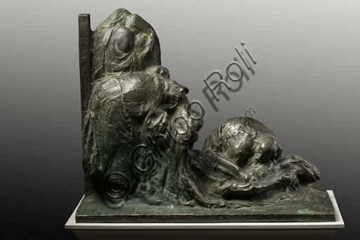 Bozzetto in Bronzo "Pietà" di Ermenegildo Luppi (1877-1937)