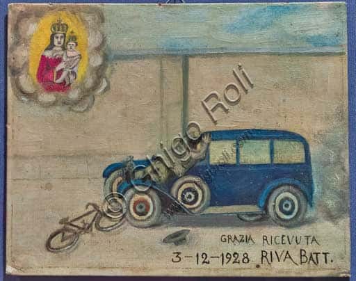 20th-Century Ex Voto: Car and Bicycle Accident at Bernareggi Museum in Bergamo
