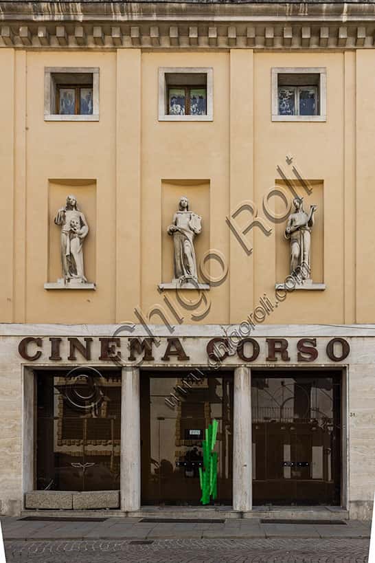 Statues of the Arts on the Facade of Corso Cinema in Vicenza