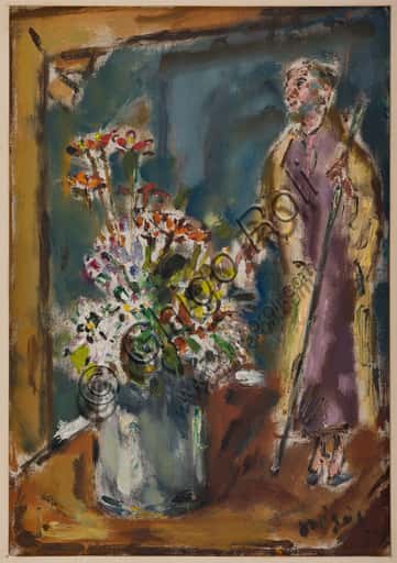 Vaso di fiori con statuina di santo: il dipinto di Filippo De Pisis