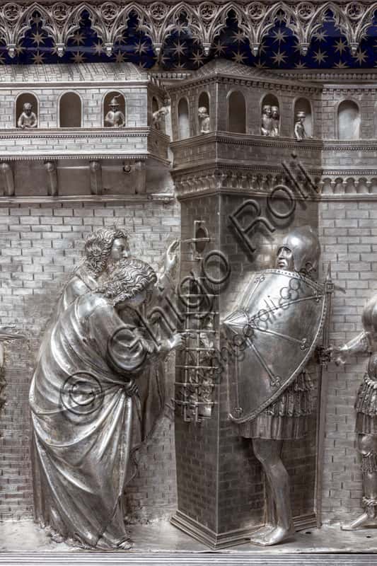 Tile 'St John in prison sends disciples to Jesus' by Leonardo di Ser Giovanni