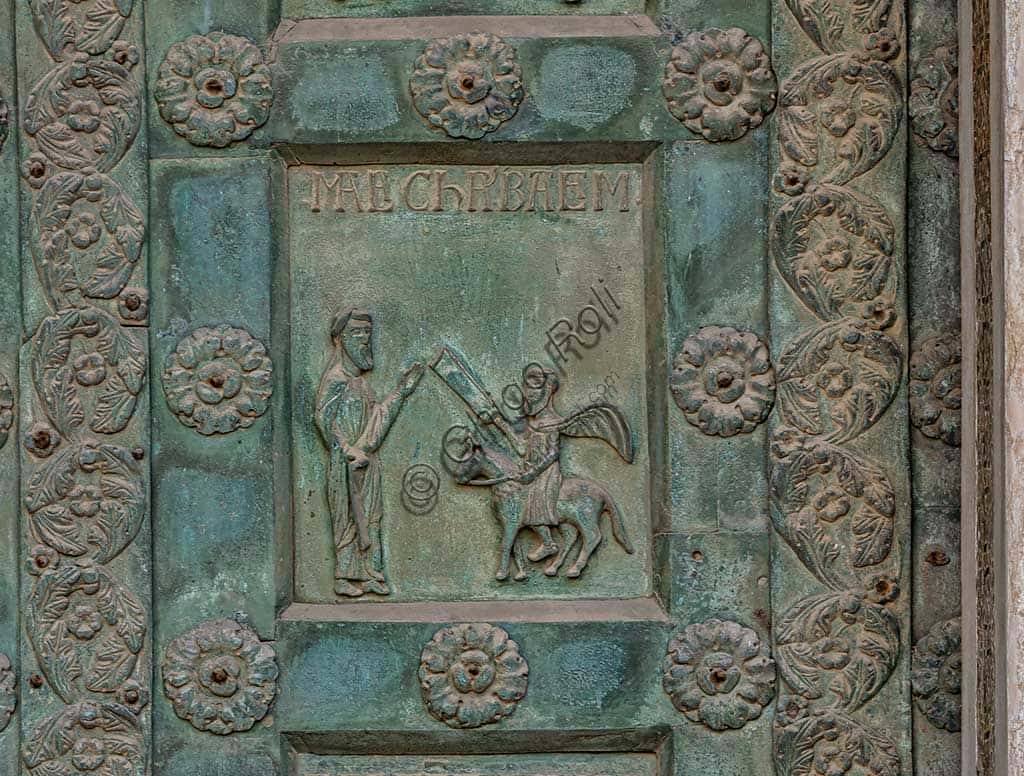Bonanno Pisano's Bronze Door: Panel of Prophets Malachi and... in Monreale Cathedral